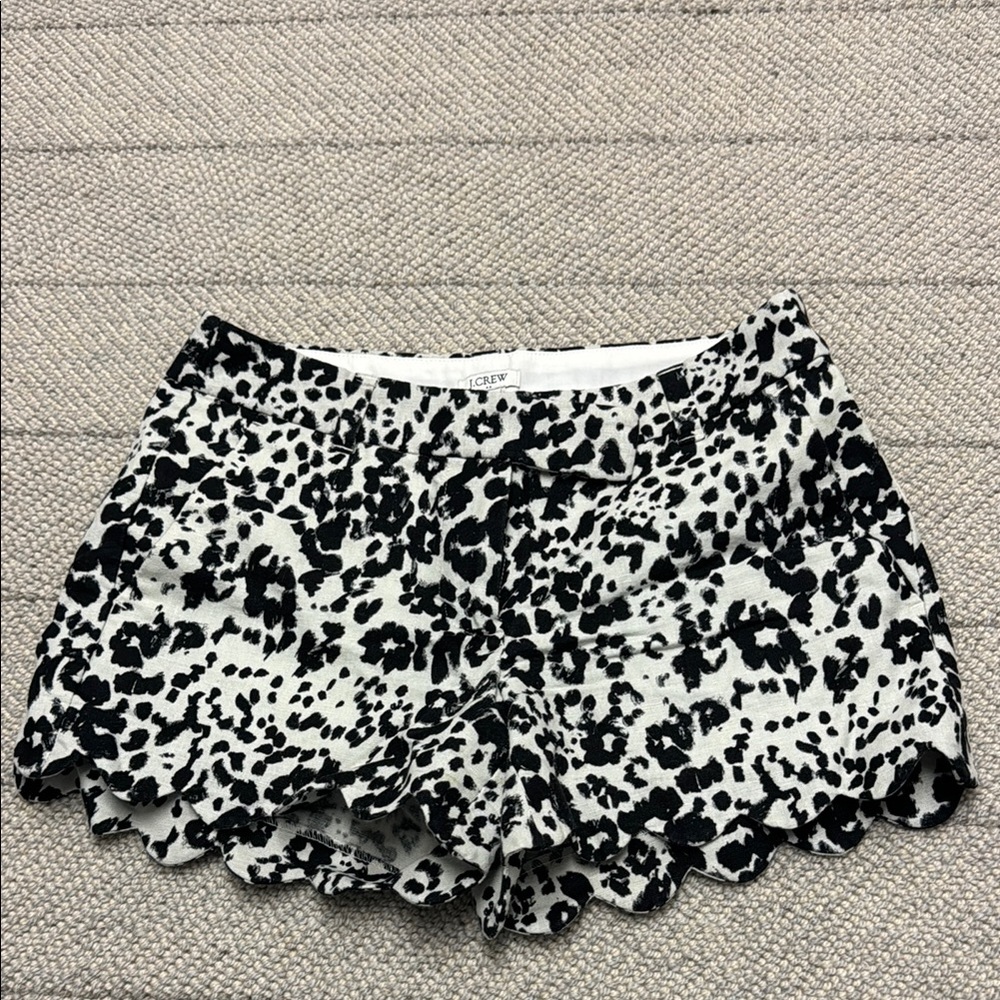 Jcrew Black and White animal print Women's Shorts size 0